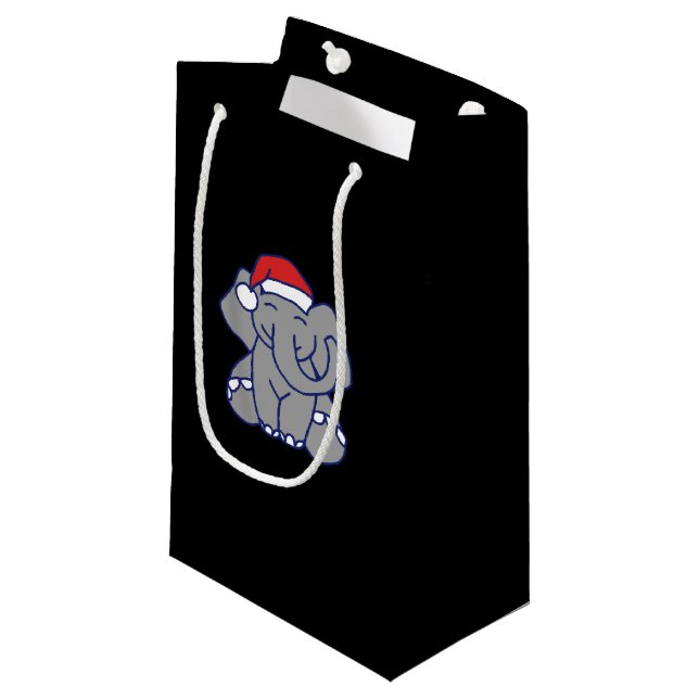 Petit Sac Cadeau éléphant de Noël (Devant Angle)