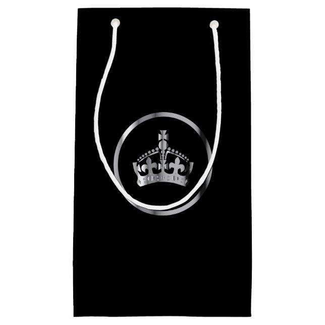 Petit Sac Cadeau Emblème de la couronne d'argent (Devant)