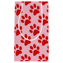 Empreinte de patte animal rouge