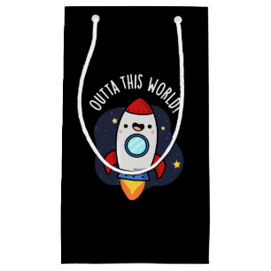 Petit Sac Cadeau En dehors de ce monde drôle Rocket Pun Dark BG