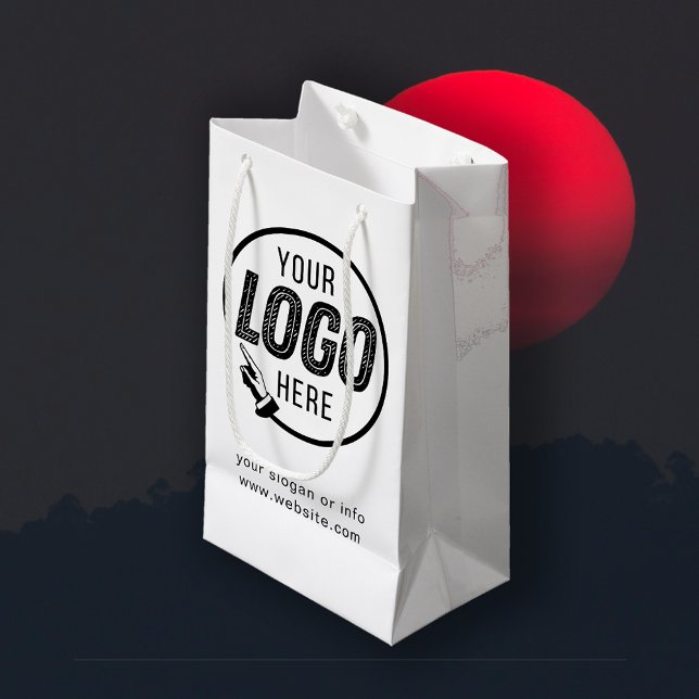 Petit Sac Cadeau Entreprise Logo Société Professionnel Entreprise (Business Logo Company Professional Corporate Small Gift Bag your brand with this sleek, minimalist)