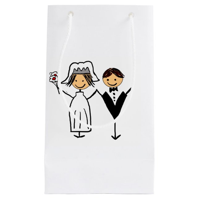 Petit Sac Cadeau Épouse et pièce funky (Devant)