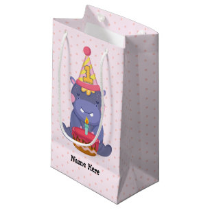 Petit Sac Cadeau ęr Hippopotame d'anniversaire