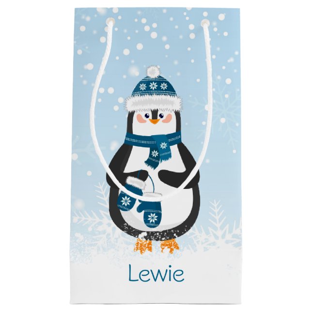 Petit Sac Cadeau Ęr Noël des babay mignons de pingouin (Devant)