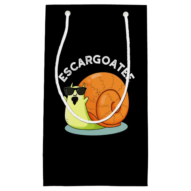 Petit Sac Cadeau Escargoate Funny Snail Escargot Pun Dark BG (Devant)