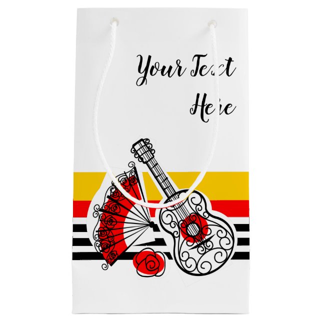 Petit Sac Cadeau Espagnol Souvenirs Classic Stripe Texte petit (Devant)