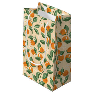Petit Sac Cadeau Eté Vintage Oranges Boho Nature Fruit