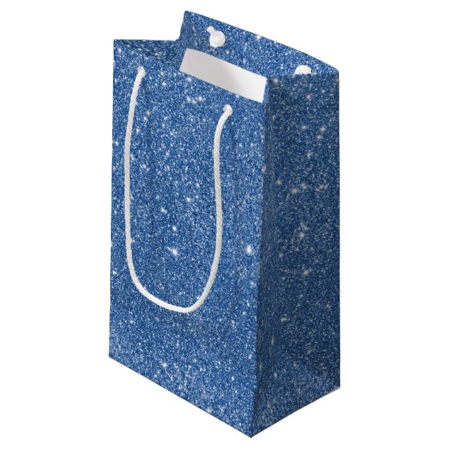 Petit Sac Cadeau Étincelles bleues de parties scintillantes (Devant Angle)