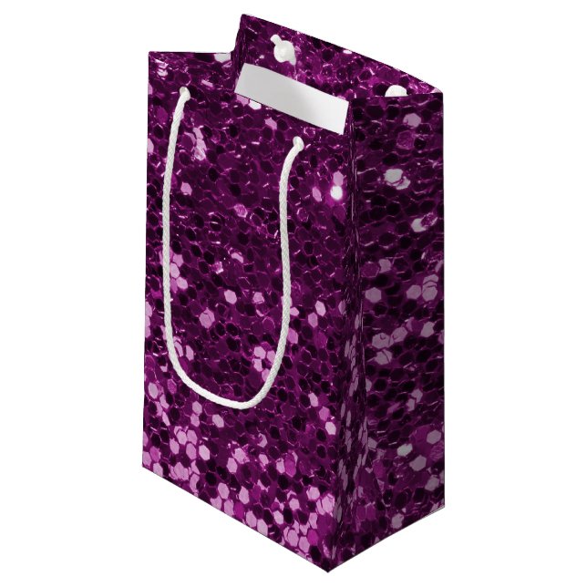 Petit Sac Cadeau Étincelles pourpres de parties scintillantes de (Devant Angle)