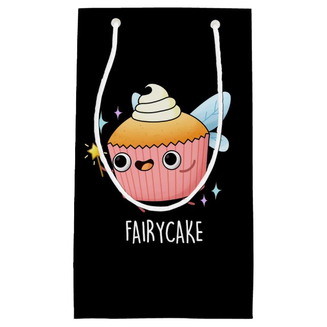Petit Sac Cadeau Fairy Cake Funny Cupcake Pun Dark BG (Devant)