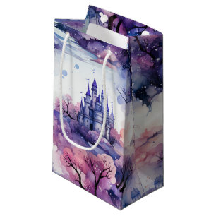 Petit Sac Cadeau Fairytale in Fairyland Dark Blue violet et rose