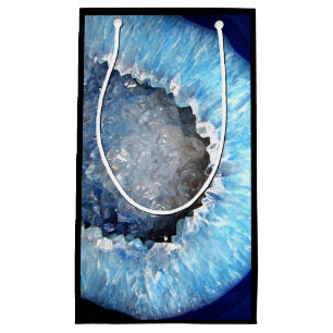 Petit Sac Cadeau Falln Geode en cristal bleu