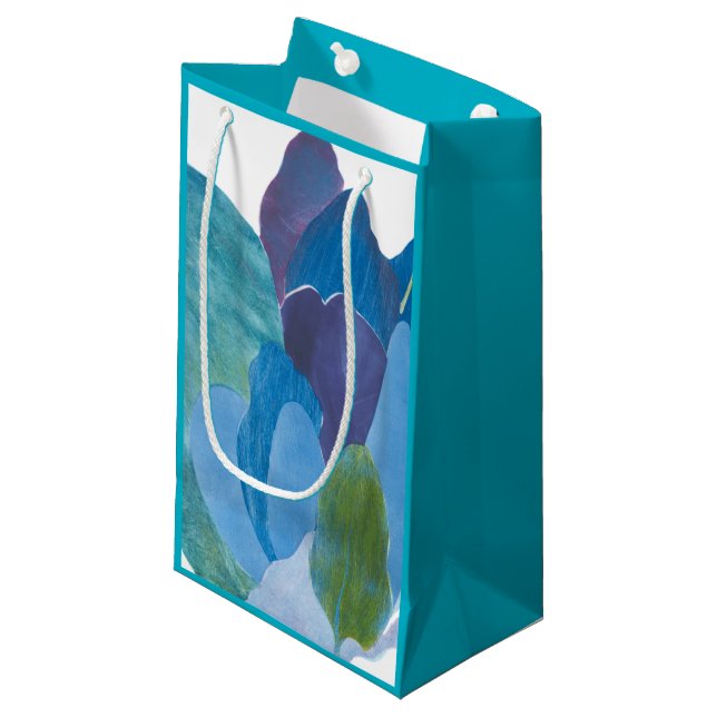 Petit Sac Cadeau Faux Indigo I (Devant Angle)