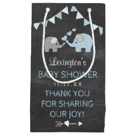Petit Sac Cadeau Faveur bleue d'invité de Merci de baby shower