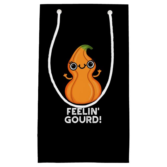Petit Sac Cadeau Feelin Gourd Funny Veggie Pun Dark BG (Devant)