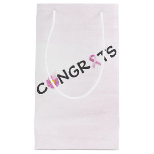 Petit Sac Cadeau Félicitations Cancer du sein Rubans roses