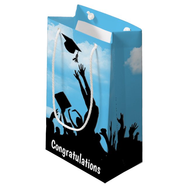Petit Sac Cadeau Félicitations d'obtention de diplôme (Devant Angle)