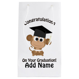 Petit Sac Cadeau félicitations sur votre singe d'obtention du