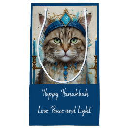Petit Sac Cadeau Festive Chat in Disguise Playful Hanoukka merci