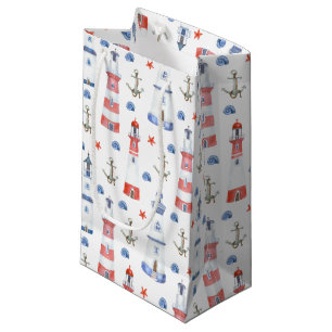 Petit Sac Cadeau fête de la plage du phare carrelé