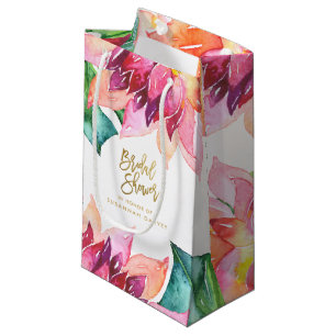 Petit Sac Cadeau Fête de l'mariée Merci d'aquarelle tropicale