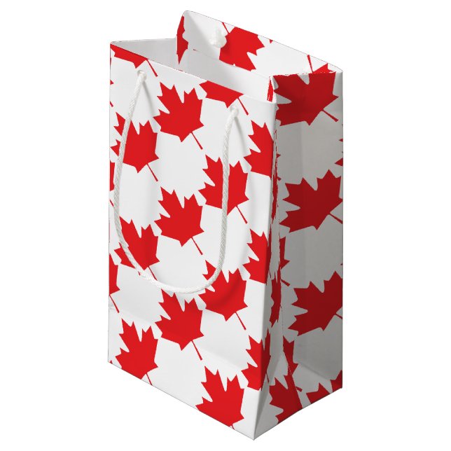 Petit Sac Cadeau Feuille d'érable canadienne (Devant Angle)