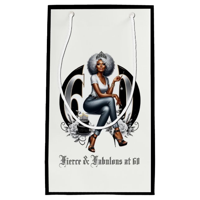 Petit Sac Cadeau Fierce & Fabulous at 60 (Devant)