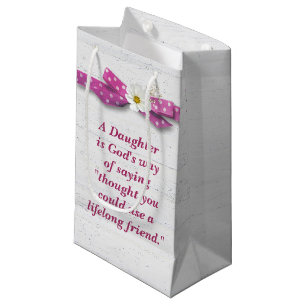 Petit Sac Cadeau Fille Anniversaire avec Ruban Polka Dot