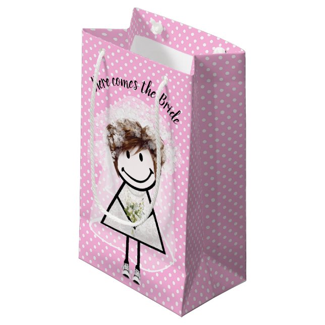 Petit Sac Cadeau Fille Bâton Mariée En Baskets (Devant Angle)