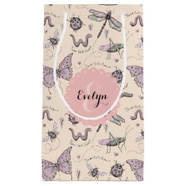 Petit Sac Cadeau Fille Blush Pink Insects Papillon Ladybug