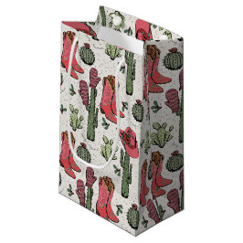 Petit Sac Cadeau Fille Country Cowgirl Noël rose et vert