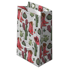 Petit Sac Cadeau Fille Country Cowgirl Noël rose et vert