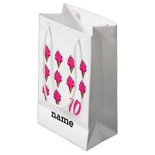 Petit Sac Cadeau Filles de 10 ans Anniversaire Crèmes glacées roses