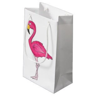 Petit Sac Cadeau Flamant rose rose chaud Tropical Island Bird Beach