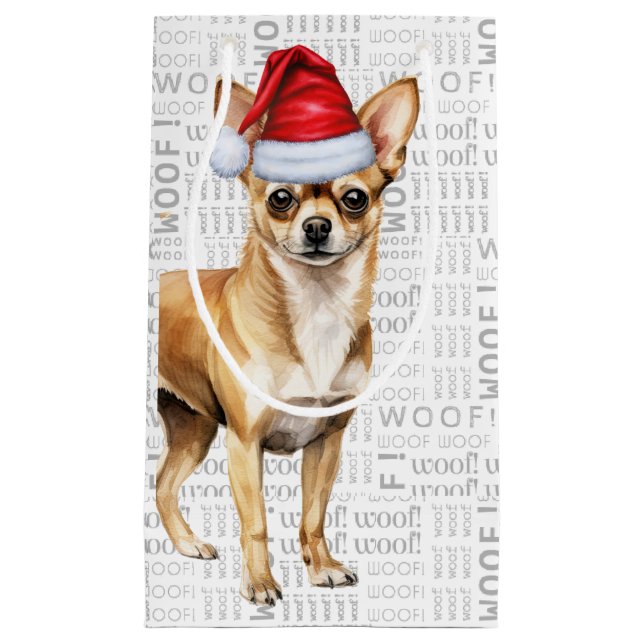 Petit Sac Cadeau Fleas Navidog Chihuahua Drôle Noël Petit Cadeau (Devant)