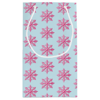 Petit Sac Cadeau Flèche de neige rose