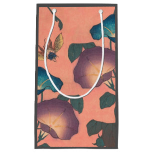 Petit Sac Cadeau Fleur d'abeille rose Art classique Hokusai