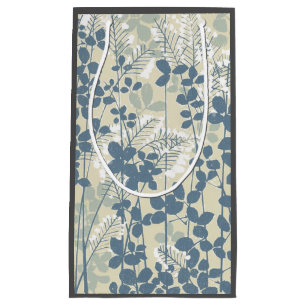 Petit Sac Cadeau Fleur de feuille bleue asiatique japonaise