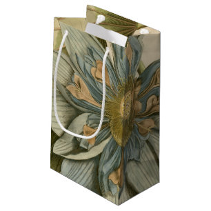 Petit Sac Cadeau Fleur de Lotus bleu sur l'arrière - plan bronzage