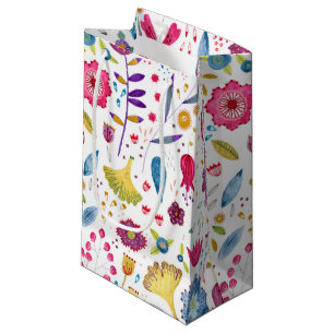 Petit Sac Cadeau Fleurs de haie aquarelle