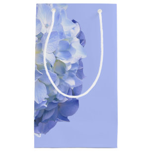 Petit Sac Cadeau Fleurs d'Hortensia Bleu Cadeau Option de Message P