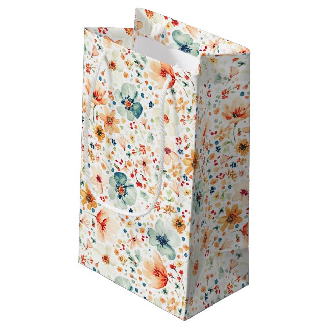 Petit Sac Cadeau Fleurs sauvages Élégantes Faveurs Romantiques d'Au (Dos Angle)