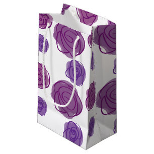 Petit Sac Cadeau Fleurs Violettes