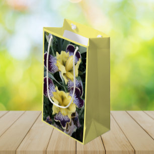 Petit Sac Cadeau Floral d'Irises pourpre et jaune sans fil