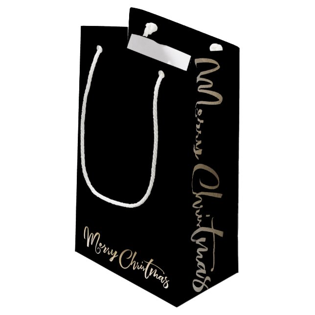 Petit Sac Cadeau Foil Joyeux Noël Lettres Noël (Dos Angle)