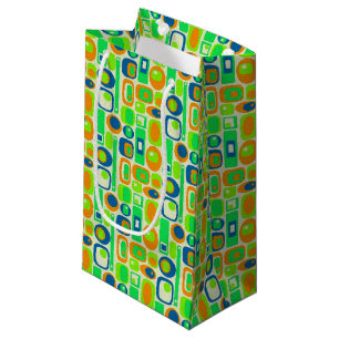 Petit Sac Cadeau Fond d'écran Funny Retro - orange vert bleu