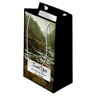 Petit Sac Cadeau Forêt d'automne et Merci du paysage fluvial