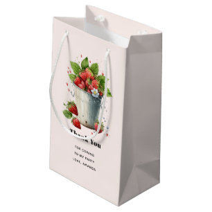 Petit Sac Cadeau Fraises fraîches cuites dans un Merci de seau