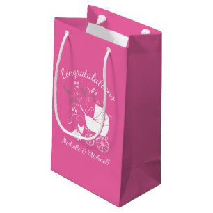 Petit Sac Cadeau Français Baby shower Bulldog Français Français ros