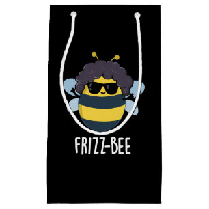 Petit Sac Cadeau Frizz-Bee Funny Afro Bee Pun Dark BG